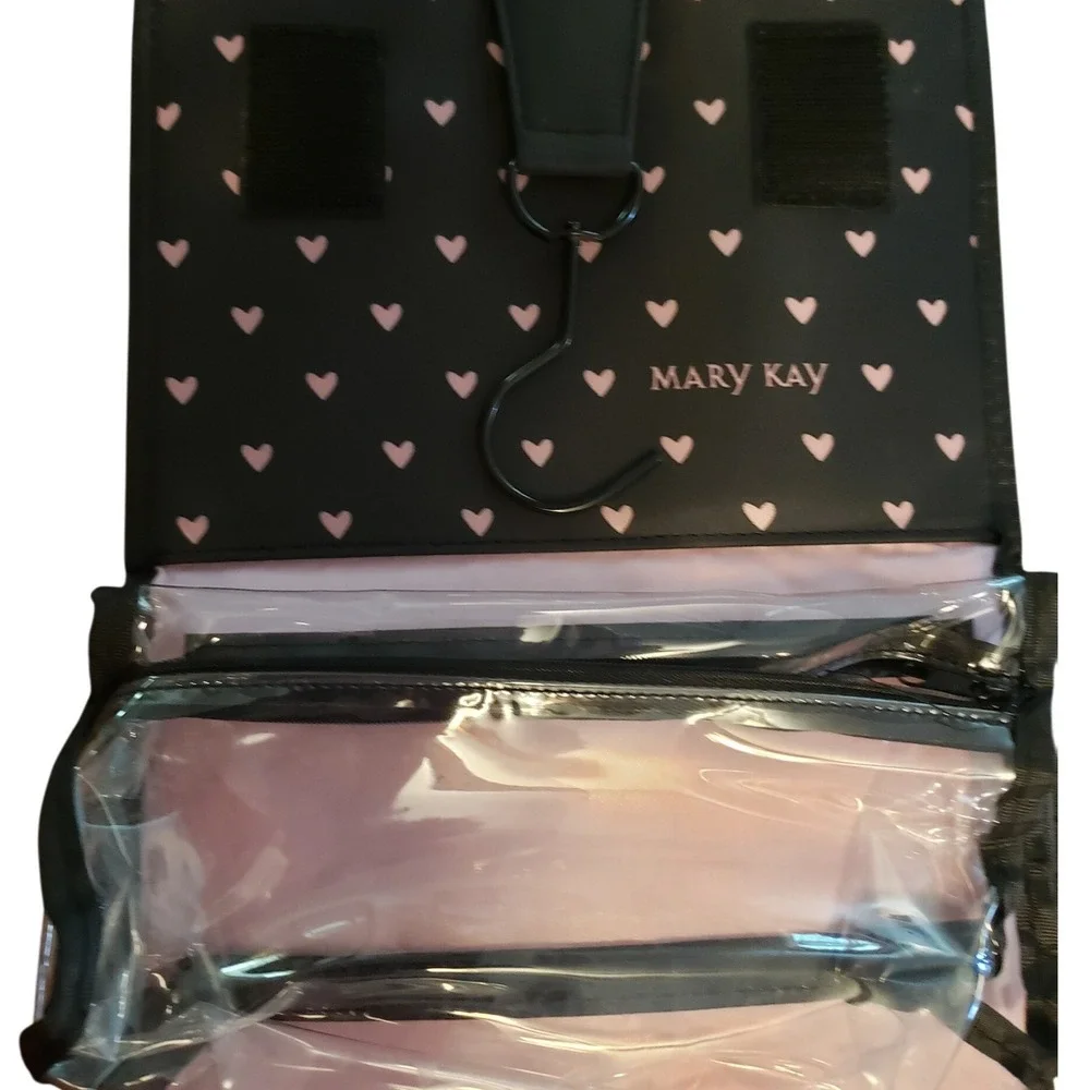 Mary Kay Travel Roll Up Bag Organizer Makeup Cosmetic with bonus Travel mirror